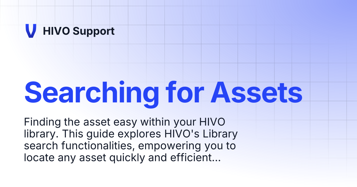 Searching for Assets | HIVO Support